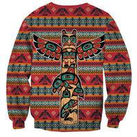 Thunderbird Totem Sweatshirt Native American Geometric Tribal - Pacific Northwest Indigenous Art - Wonder Print Shop