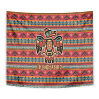 Thunderbird Totem Tapestry Native American Geometric Tribal - Pacific Northwest Indigenous Art - Wonder Print Shop