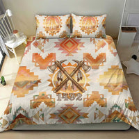 Native American Headdress and Tomahawk Bedding Set with 1492 Symbolic Date Traditional Feather Motif Indigenous Heritage - Wonder Print Shop