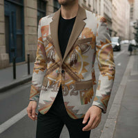 Native American Headdress and Tomahawk Blazer with 1492 Symbolic Date Traditional Feather Motif Indigenous Heritage - Wonder Print Shop