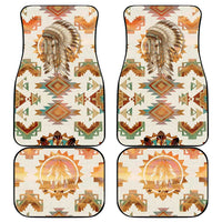Native American Headdress and Tomahawk Car Mats with 1492 Symbolic Date Traditional Feather Motif Indigenous Heritage - Wonder Print Shop