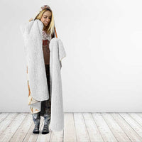 Native American Headdress and Tomahawk Hooded Blanket with 1492 Symbolic Date Traditional Feather Motif Indigenous Heritage - Wonder Print Shop