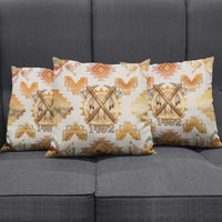 Native American Headdress and Tomahawk Pillow Cover with 1492 Symbolic Date Traditional Feather Motif Indigenous Heritage - Wonder Print Shop