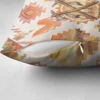 Native American Headdress and Tomahawk Pillow Cover with 1492 Symbolic Date Traditional Feather Motif Indigenous Heritage - Wonder Print Shop