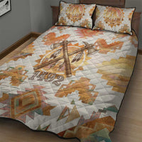 Native American Headdress and Tomahawk Quilt Bed Set with 1492 Symbolic Date Traditional Feather Motif Indigenous Heritage - Wonder Print Shop