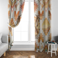 Native American Headdress and Tomahawk Window Curtain with 1492 Symbolic Date Traditional Feather Motif Indigenous Heritage - Wonder Print Shop