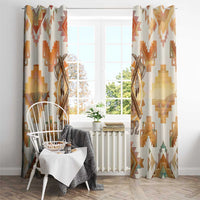 Native American Headdress and Tomahawk Window Curtain with 1492 Symbolic Date Traditional Feather Motif Indigenous Heritage - Wonder Print Shop
