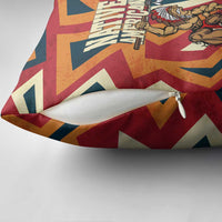 Native American Warrior Pillow Cover with Tribal Geometric Pattern Bold Sunset Mountain - Wonder Print Shop