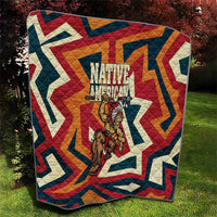 Native American Warrior Quilt with Tribal Geometric Pattern Bold Sunset Mountain - Wonder Print Shop