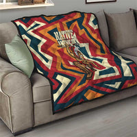 Native American Warrior Quilt with Tribal Geometric Pattern Bold Sunset Mountain - Wonder Print Shop