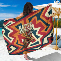 Native American Warrior Sarong with Tribal Geometric Pattern Bold Sunset Mountain - Wonder Print Shop