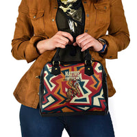 Native American Warrior Shoulder Handbag with Tribal Geometric Pattern Bold Sunset Mountain - Wonder Print Shop