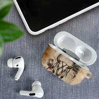 Buffalo Skull AirPods Case Feathers Tribal Map and Historical Indigenous Native American Heritage Bison - Wonder Print Shop