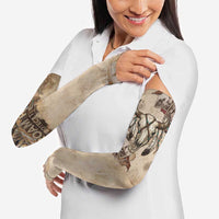Buffalo Skull Arm Sleeves Feathers Tribal Map and Historical Indigenous Native American Heritage Bison - Wonder Print Shop