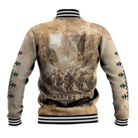 Buffalo Skull Baseball Jacket Feathers Tribal Map and Historical Indigenous Native American Heritage Bison - Wonder Print Shop