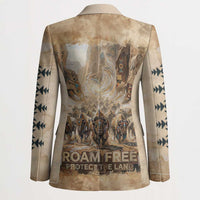 Buffalo Skull Blazer Feathers Tribal Map and Historical Indigenous Native American Heritage Bison - Wonder Print Shop