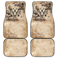 Buffalo Skull Car Mats Feathers Tribal Map and Historical Indigenous Native American Heritage Bison - Wonder Print Shop