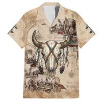 Buffalo Skull Family Matching Tank Maxi Dress and Hawaiian Shirt Feathers Tribal Map and Historical Indigenous Native American Heritage Bison - Wonder Print Shop