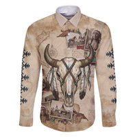 Buffalo Skull Family Matching Tank Maxi Dress and Hawaiian Shirt Feathers Tribal Map and Historical Indigenous Native American Heritage Bison - Wonder Print Shop