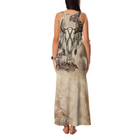 Buffalo Skull Family Matching Tank Maxi Dress and Hawaiian Shirt Feathers Tribal Map and Historical Indigenous Native American Heritage Bison - Wonder Print Shop