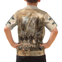 Buffalo Skull Hawaiian Shirt Feathers Tribal Map and Historical Indigenous Native American Heritage Bison - Wonder Print Shop