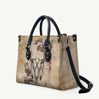 Buffalo Skull Leather Bag Feathers Tribal Map and Historical Indigenous Native American Heritage Bison - Wonder Print Shop