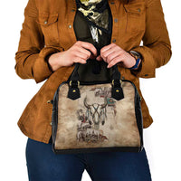 Buffalo Skull Shoulder Handbag Feathers Tribal Map and Historical Indigenous Native American Heritage Bison - Wonder Print Shop