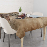 Buffalo Skull Tablecloth Feathers Tribal Map and Historical Indigenous Native American Heritage Bison - Wonder Print Shop