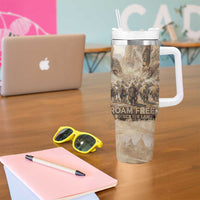 Buffalo Skull Tumbler With Handle Feathers Tribal Map and Historical Indigenous Native American Heritage Bison - Wonder Print Shop