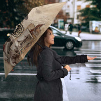 Buffalo Skull Umbrella Feathers Tribal Map and Historical Indigenous Native American Heritage Bison - Wonder Print Shop