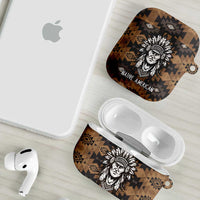 Native American Chief Warrior AirPods Case Feather Headdress and Horse Tribal Arrow Pattern - Wonder Print Shop