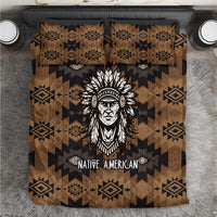 Native American Chief Warrior Bedding Set Feather Headdress and Horse Tribal Arrow Pattern - Wonder Print Shop