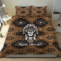 Native American Chief Warrior Bedding Set Feather Headdress and Horse Tribal Arrow Pattern - Wonder Print Shop