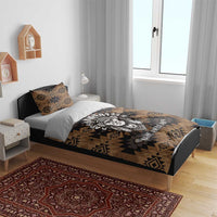 Native American Chief Warrior Bedding Set Feather Headdress and Horse Tribal Arrow Pattern - Wonder Print Shop