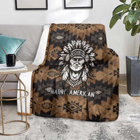 Native American Chief Warrior Blanket Feather Headdress and Horse Tribal Arrow Pattern - Wonder Print Shop