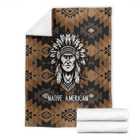 Native American Chief Warrior Blanket Feather Headdress and Horse Tribal Arrow Pattern - Wonder Print Shop