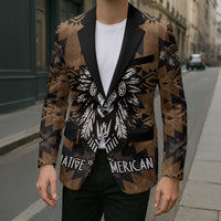 Native American Chief Warrior Blazer Feather Headdress and Horse Tribal Arrow Pattern - Wonder Print Shop
