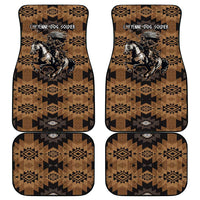 Native American Chief Warrior Car Mats Feather Headdress and Horse Tribal Arrow Pattern - Wonder Print Shop