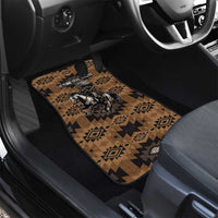 Native American Chief Warrior Car Mats Feather Headdress and Horse Tribal Arrow Pattern - Wonder Print Shop