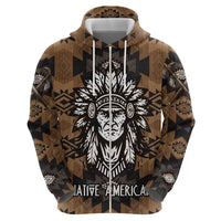 Native American Chief Warrior Hoodie Feather Headdress and Horse Tribal Arrow Pattern - Wonder Print Shop
