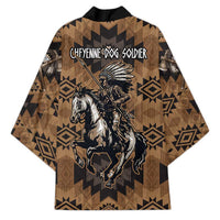 Native American Chief Warrior Kimono Feather Headdress and Horse Tribal Arrow Pattern - Wonder Print Shop