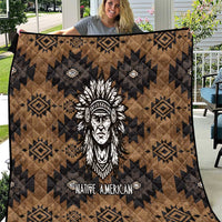 Native American Chief Warrior Quilt Feather Headdress and Horse Tribal Arrow Pattern - Wonder Print Shop