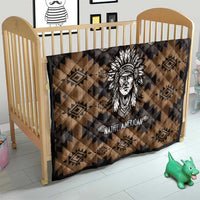 Native American Chief Warrior Quilt Feather Headdress and Horse Tribal Arrow Pattern - Wonder Print Shop