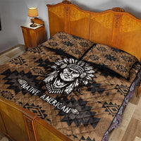 Native American Chief Warrior Quilt Bed Set Feather Headdress and Horse Tribal Arrow Pattern - Wonder Print Shop