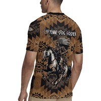 Native American Chief Warrior Rugby Jersey Feather Headdress and Horse Tribal Arrow Pattern - Wonder Print Shop