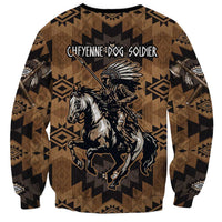 Native American Chief Warrior Sweatshirt Feather Headdress and Horse Tribal Arrow Pattern - Wonder Print Shop