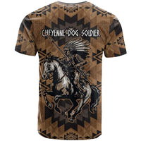 Native American Chief Warrior T Shirt Feather Headdress and Horse Tribal Arrow Pattern - Wonder Print Shop