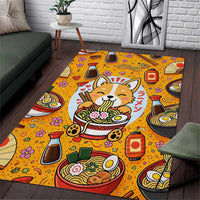 Kawaii Ramen Cute Anime Dog Corgi Area Rug Japanese Noodles