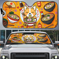 Kawaii Ramen Cute Anime Dog Corgi Auto Sun Shade Japanese Noodles
