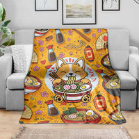 Kawaii Ramen Cute Anime Dog Corgi Blanket Japanese Noodles